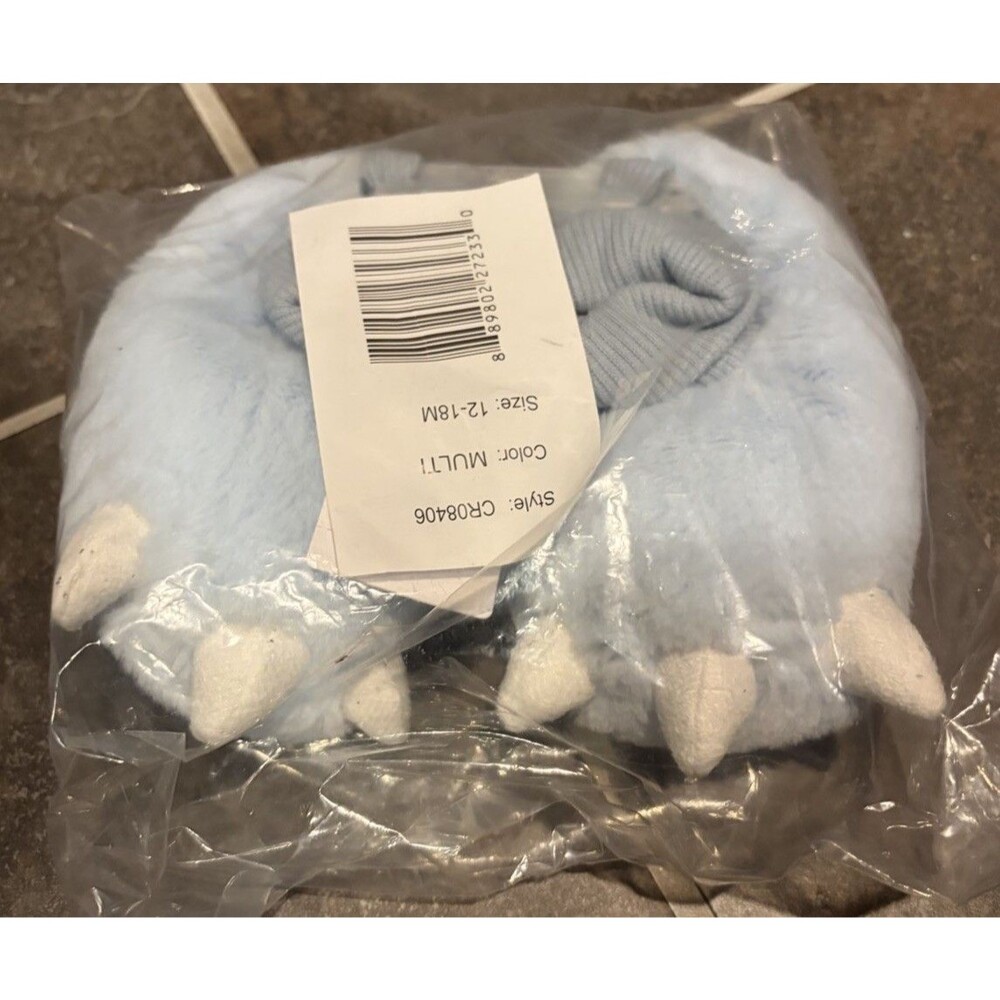 Carter’s Baby Boy Dinosaur Slippers - Blue Size 12-18M NWT